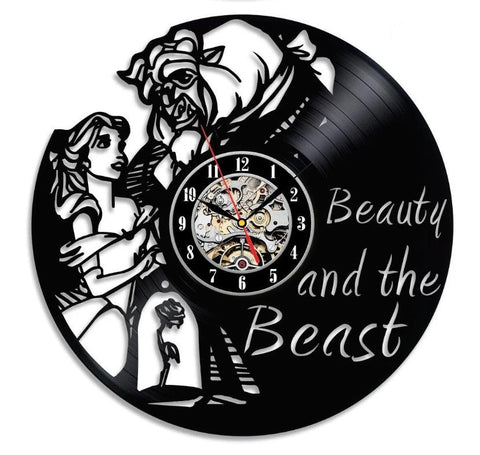 Horloge vinyl La Belle et la Bete