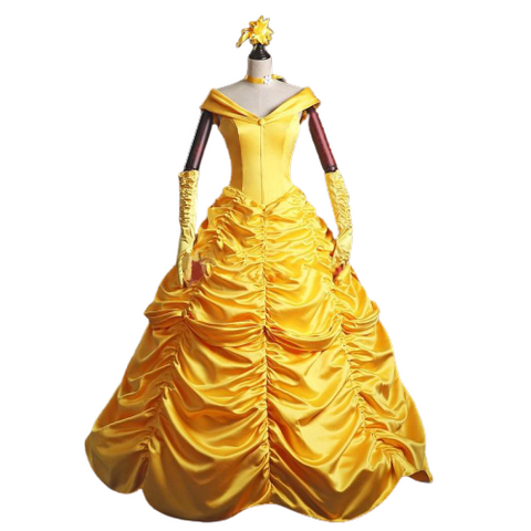 Disney Officiel Classic Robe Belle et la Bête Déguisement Princesse Fille -  Fabrique avec un matériau très doux - Noël Halloween Carnaval Deguisement