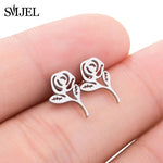 Petites Boucles d'Oreille Rose la Belle et la Bête