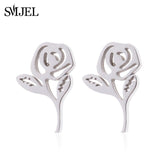 Petites Boucles d'Oreille Rose la Belle et la Bête