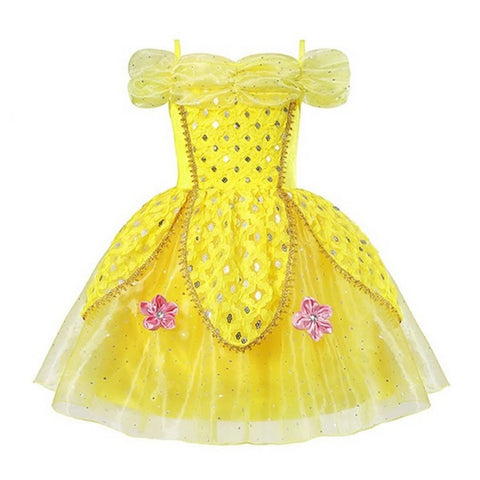 Costume de princesse la belle et la bête, robe adulte au poivre, robe  jaune, v01