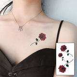 Tatouage Temporaire Rose Rouge