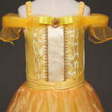 robe jaune la belle et la bete en détail