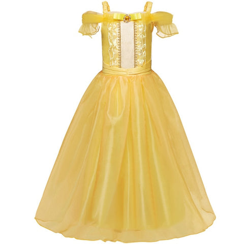 FMYFWY Robe de princesse Belle et la Bête - Pour Halloween, Noël, mariage,  anniversaire - Avec gants : : Mode