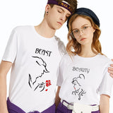 T-Shirt Couple la Belle et la Bête Blanc