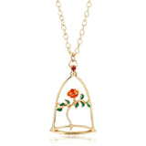 Collier Rose de la Belle et la Bête