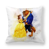 Coussin la Belle et la Bête Aquarelle